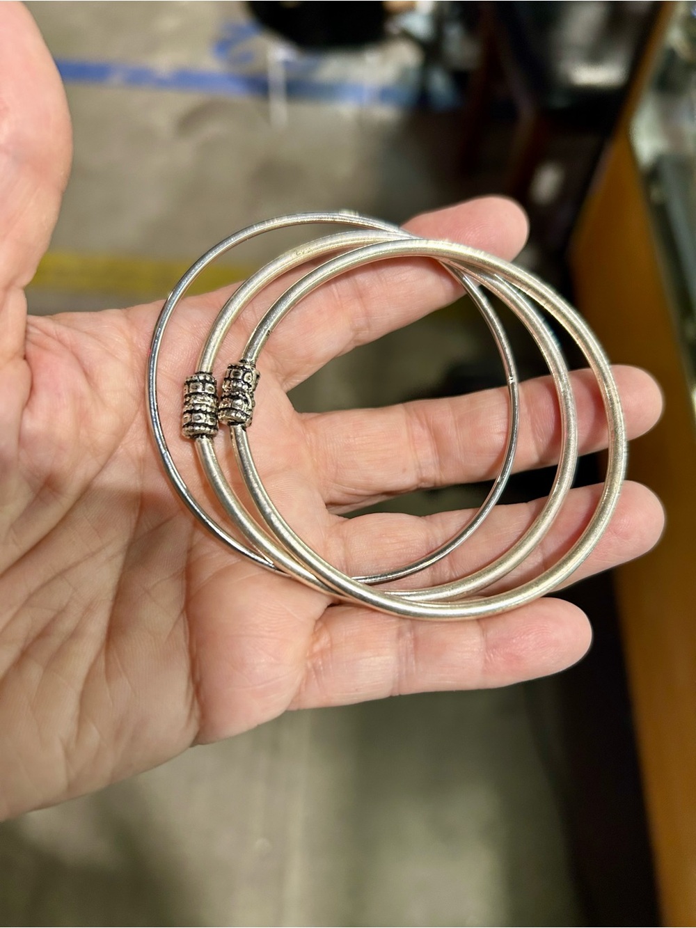 Silver Tone Women's Bangle Bracelet Set